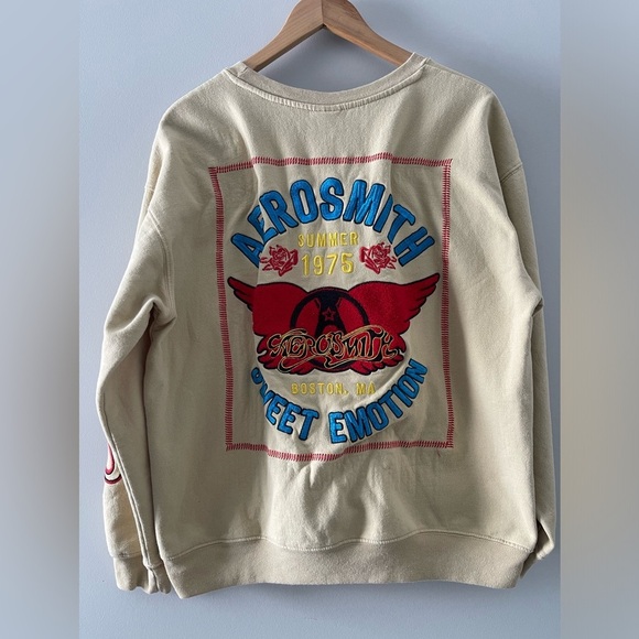 Aerosmith Embroidered Sweet Emotions Cotton Crewneck Sweatshirt XXL - Picture 2 of 9